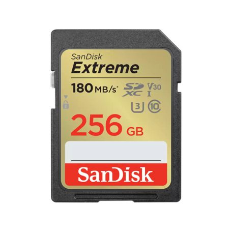 SANDISK 121581, SDXC EXTREME KÁRTYA 256GB, 180/130 MB/s , UHS-I, Class 10, U3, V30