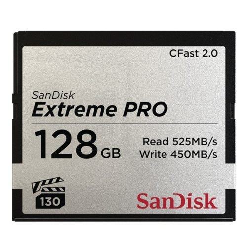 SANDISK 173408, CFAST EXTREME PRO KÁRTYA, 128GB, 525MB/SEC.