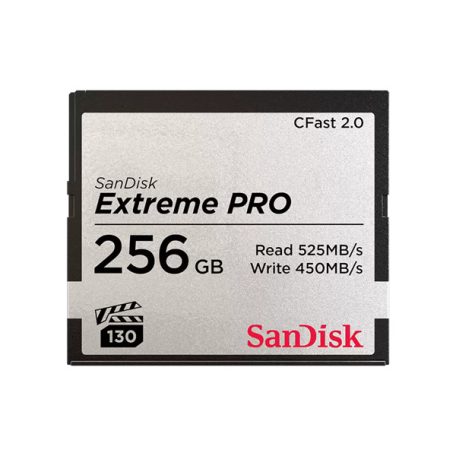 SANDISK 173445, CFAST EXTREME PRO KÁRTYA, 256GB, 525MB/SEC.