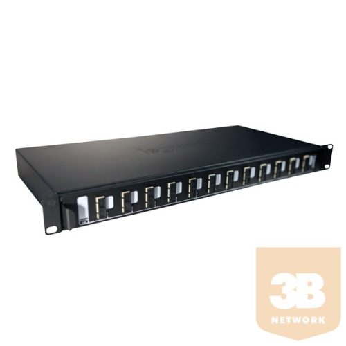 Legrand optikai patch panel, 19" 1U, fix, 12xSC duplex multimódusú, fekete LCS3