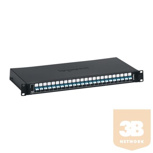 Legrand optikai patch panel, 19" 1U, fix, 24xSC duplex multimódusú, fekete LCS3