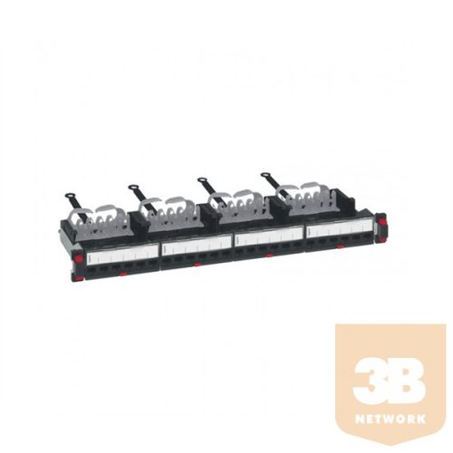 LEGRAND patch panel 19'-1U 24xRJ45 Cat5e árnyékolatlan (UTP) 6xRJ45 kazettás/LCS3 gyorscsatlakozós portok egyenes 100MH