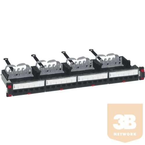 LEGRAND patch panel 19'-1U 24xRJ45 Cat5e árnyékolt (FTP) 6xRJ45 kazettás/LCS3 gyorscsatlakozós portok egyenes 100MHz 1G