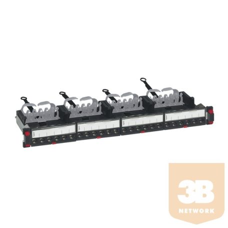 Legrand LCS3 patch panel 24xRJ45 (6xRJ45 modulok) Cat6A, STP, 1U, gyorscsatlakozók