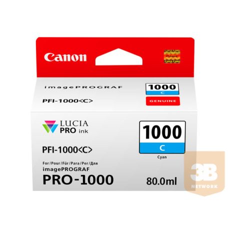 CANON PFI-1000c Ink cyan standard capacity 80ml 1-pack iPF1000