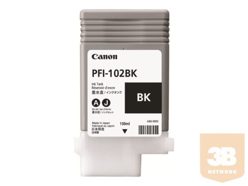 CANON PFI-102BK dye ink cartridge black standard capacity 130ml 1-pack