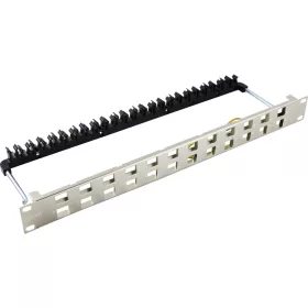   Patch panel (döntött modulhoz) 24-os moduláris, FTP, 1U, ezüst (100-024) EXCEL
