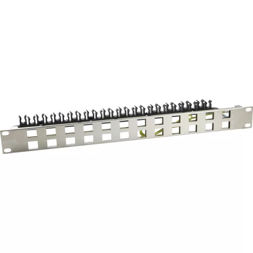 Patch panel (döntött modulhoz) 24-os moduláris, FTP, 1U, ezüst (100-024) EXCEL