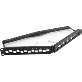   Patch panel 24-os V alakú moduláris, 1U, fekete(100-040) EXCEL