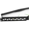 Patch panel 24-os V alakú moduláris, 1U, fekete(100-040) EXCEL