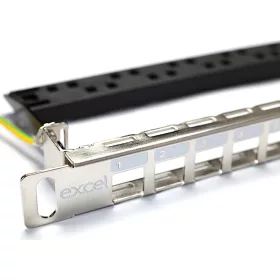 Patch panel 24-os moduláris, 0.5U, ezüst (100-041) EXCEL