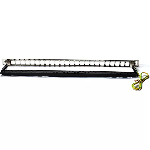 Patch panel 24-os moduláris, 0.5U, ezüst (100-041) EXCEL
