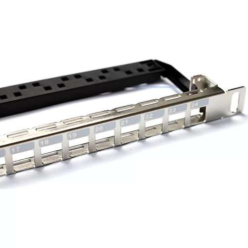 Patch panel 24-os moduláris, 0.5U, ezüst (100-041) EXCEL