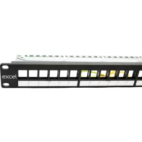 Patch panel 24-os moduláris, 1U, fekete (100-095) EXCEL