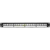 Patch panel 24-os moduláris, 1U, fekete (100-095) EXCEL