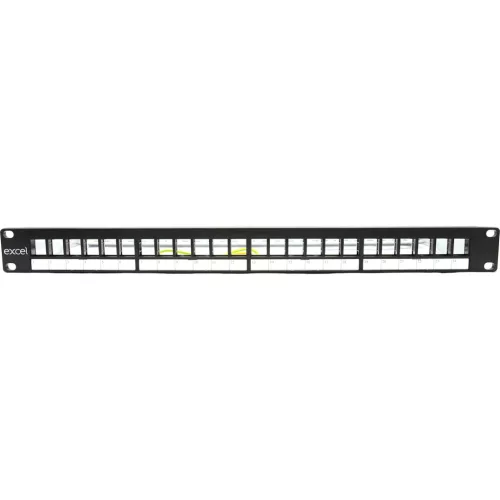 Patch panel 24-os moduláris, 1U, fekete (100-095) EXCEL
