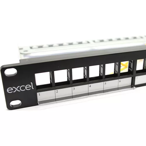 Patch panel 24-os moduláris, 1U, fekete (100-095) EXCEL