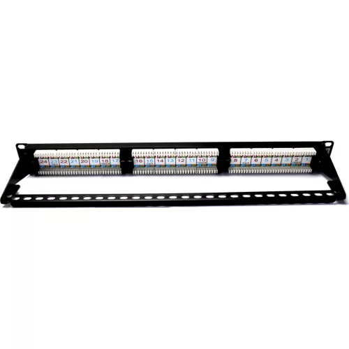 Patch panel 24-es Cat.6 UTP, 1U, fekete (100-304) EXCEL