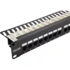 Patch panel 24-es Cat.5e UTP tehermentesítővel,1U (100-460) EXCEL