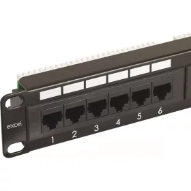 Patch panel 24-es Cat.5e UTP, 1U, fekete (100-726) EXCEL