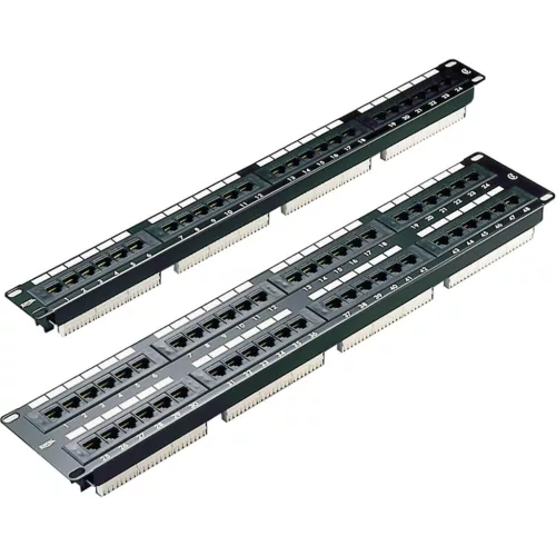 Patch panel 24-es Cat.5e UTP, 1U, fekete (100-726) EXCEL