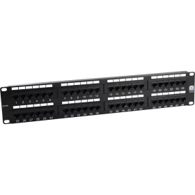 Patch panel 48-as Cat.5e UTP, 2U, fekete (100-728) EXCEL