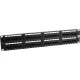 Patch panel 48-as Cat.5e UTP, 2U, fekete (100-728) EXCEL