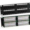 Patch panel 48-as Cat.5e UTP, 2U, fekete (100-728) EXCEL