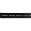 Patch panel 48-as Cat.5e UTP, 2U, fekete (100-728) EXCEL