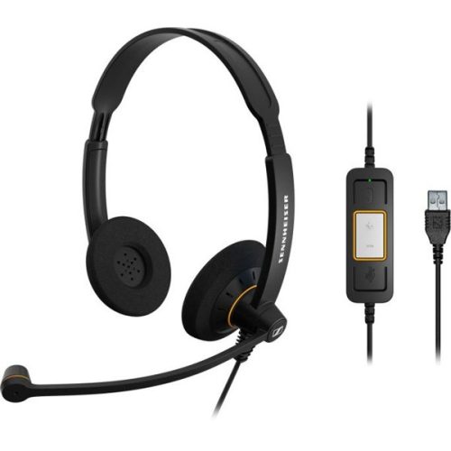 EPOS SENNHEISER SC 60 USB ML Vezetékes Fejhallgató Fekete, 1000551