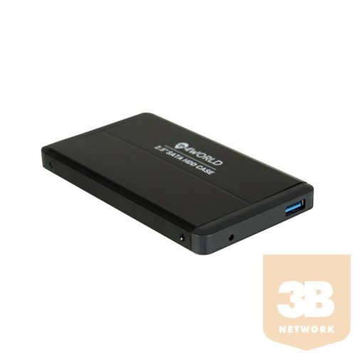 4World HDD 2.5 SATA II, alumínium külső ház, fekete