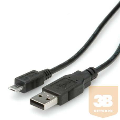 KAB Roline USB2.0 A - microUSB B kábel - 0,8m