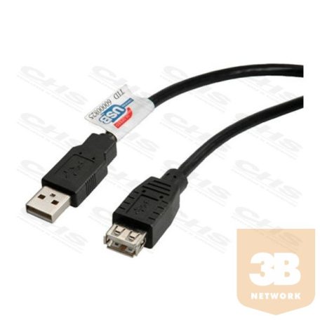 ROLINE kábel USB A-A Hosszabbító USB A (Male) to USB A (FeMale) 80cm