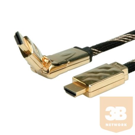 KAB Roline HDMI Ethernet M/M kábel 360° csatlakozóval - 2m