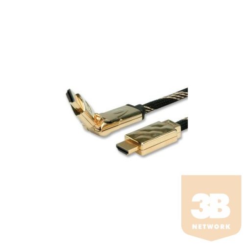 ROLINE kábel HDMI Ethernet, Premium, 360° csatlakozó , M/M 2.0m