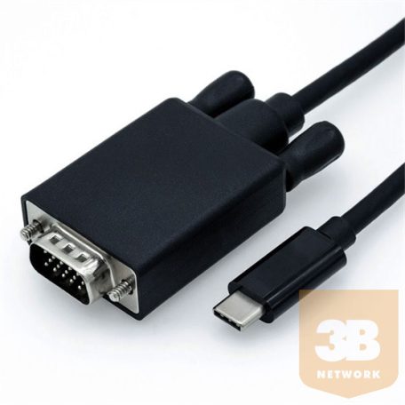 KAB ROLINE USB C 3.1 - VGA adapter M/M kábellel - 2m