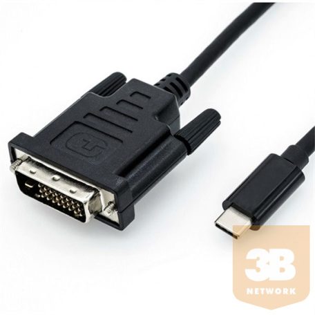 KAB ROLINE USB C 3.1 - DVI adapter M/M kábellel - 1m