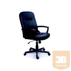   MAYAH Főnöki szék, hintamechanikával, fekete bonded bőrborítás, fekete lábkereszt,"Boss"