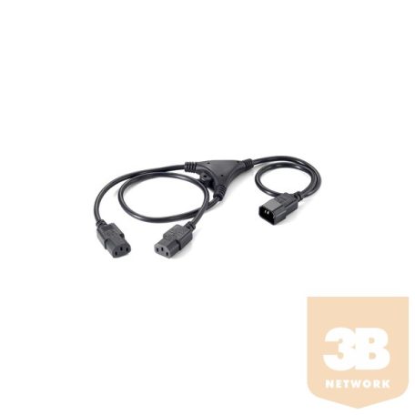 Equip 112210 Y PC tápkábel hosszabító, 1,6m, fekete, C13/C14