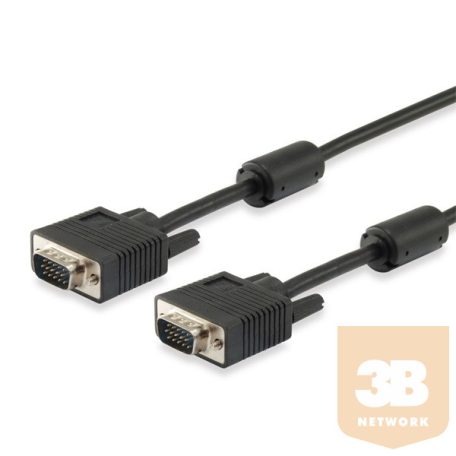 Equip Kábel - 118813 (VGA kábel, HD15, ferrit gyűrűvel, duplán árnyékolt, apa/apa, 8m)
