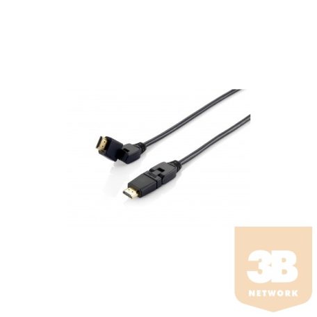 Equip 119362 HDMI kábel 1.4 apa/apa, aranyozott, 2m, forgatható csatlakozókkal