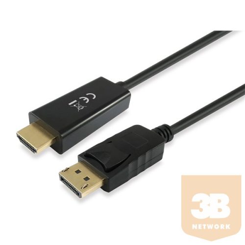 Equip Átalakító Kábel - 119390 (DisplayPort - HDMI kábel, apa/apa, 2m)