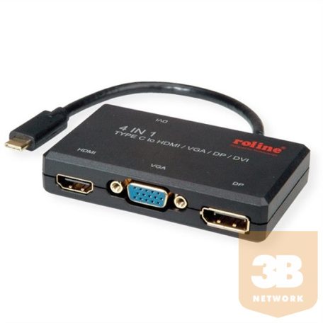 ADA Roline USB Type-C - VGA / HDMI / DP  M/F adapter