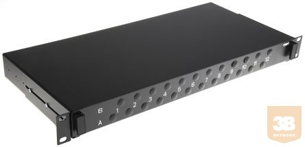 AMP 19" ST optikai panel, üres, 24db toldóhoz, (220mm mély) fekete (1206480-8)