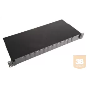   AMP 19" SC optikai panel, üres, 12db duplex toldóhoz, (220mm) fekete (1206505-8)