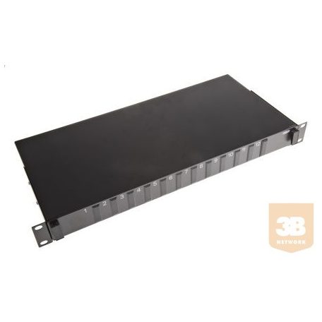 AMP 19" SC optikai panel, üres, 12db duplex toldóhoz, (220mm) fekete (1206505-8)