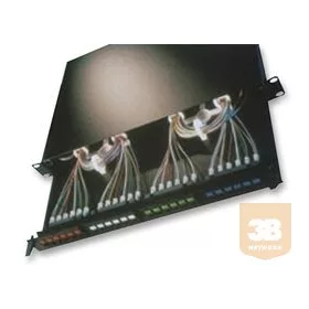   AMP 19" MT-RJ panel - 4x6 portos toldóval, porvédővel, üres, 1U, fekete (1206704-4)