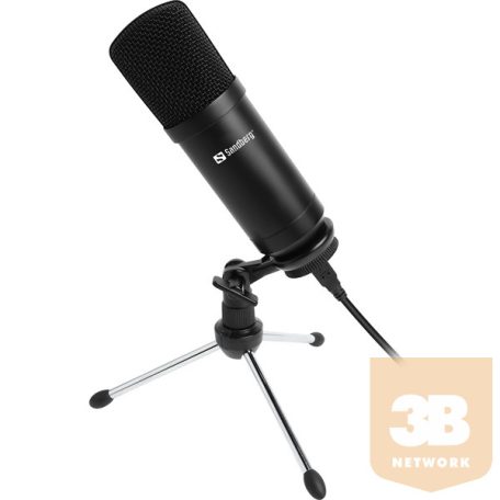 SANDBERG Mikrofon, Streamer USB Desk Microphone, Fekete