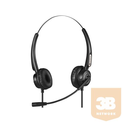 SANDBERG Headset mikrofonnal, USB+RJ9/11 Headset Pro Stereo, Fekete