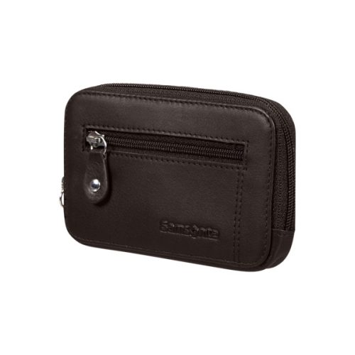 SAMSONITE BŐR Kulcstartó 127078-1320, 524 Z Round Key Pouch 2R (Ebony Brown) -ATTACK 2 SLG